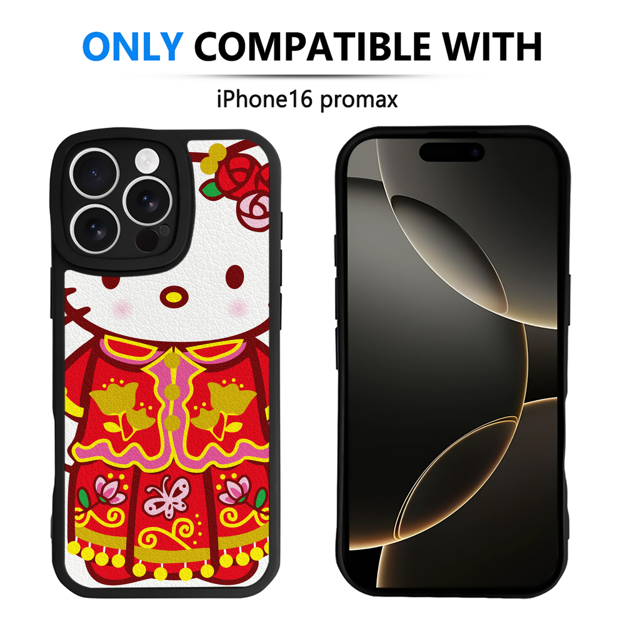 （画像用） Hello Kitty ハローキティ 【iPhone 16シリーズ対応】シリコンスマホケース（レザー調） 材質：シリコン